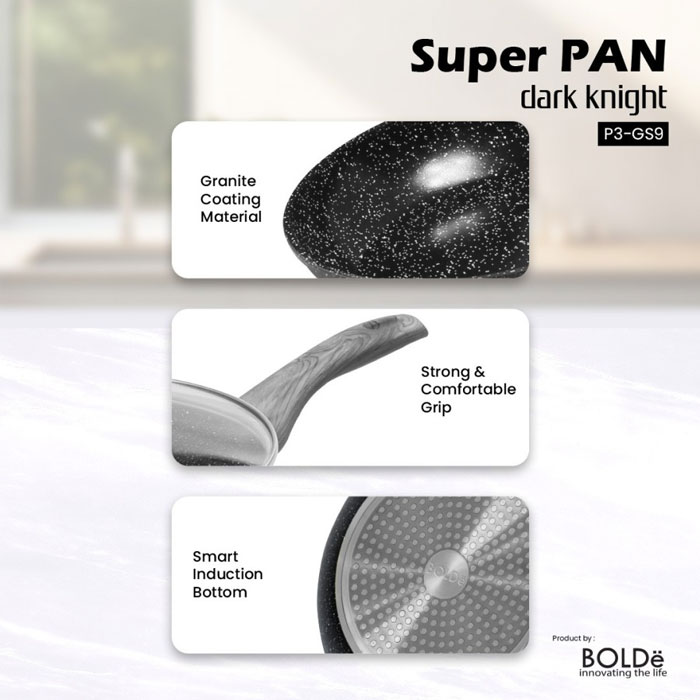 Bolde Super Pan Dark Knight 9 Set - Hitam